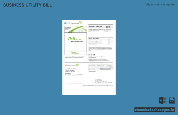 Vorschau einer Beispielrechnung für Geschäftskunden von Windstream Holdings, Inc. (USA)